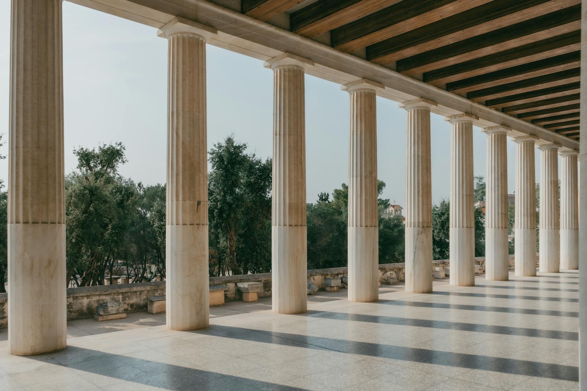 Ancient marble columns in Athens