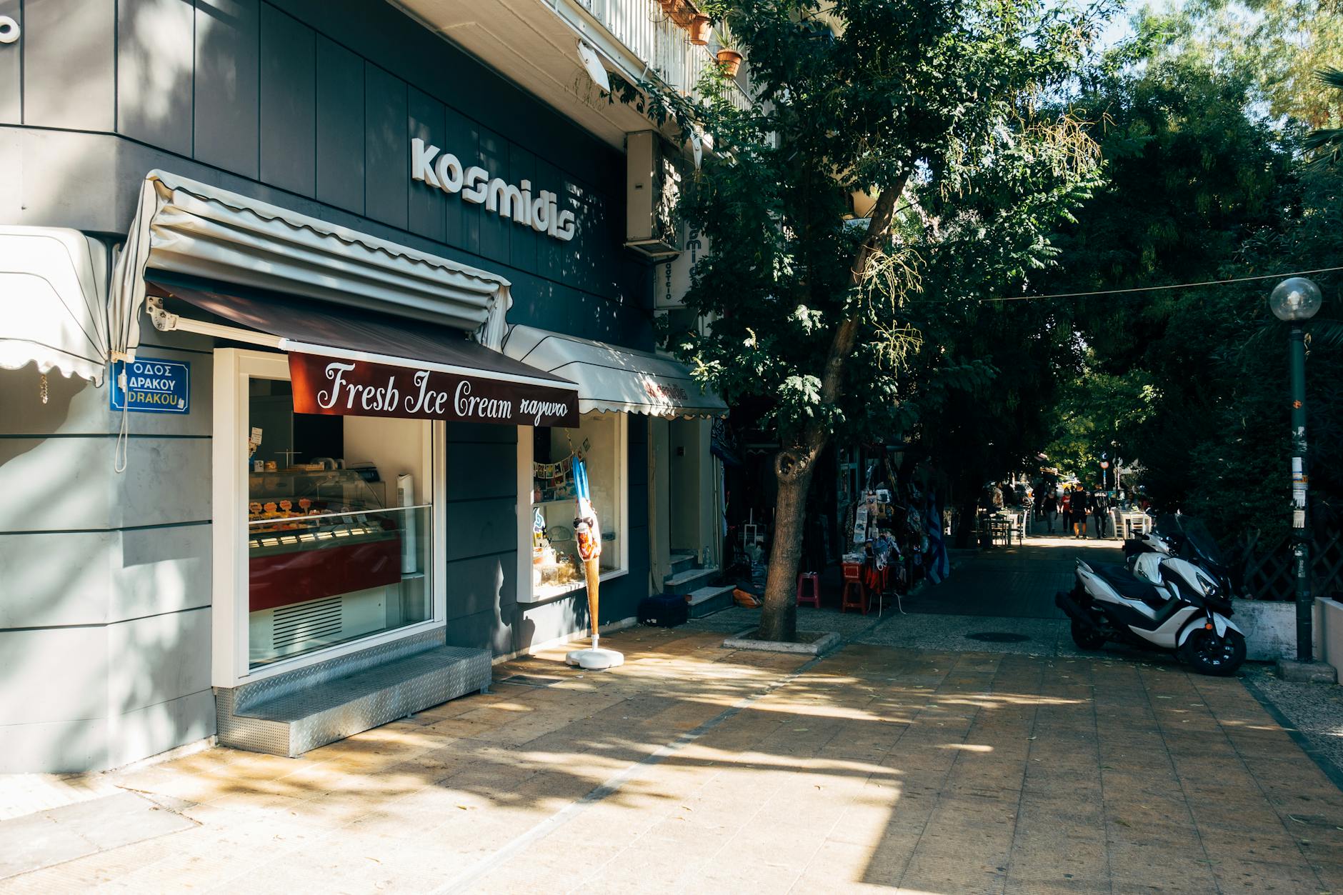 Ermou Street pedestrian shopping area in central Athens