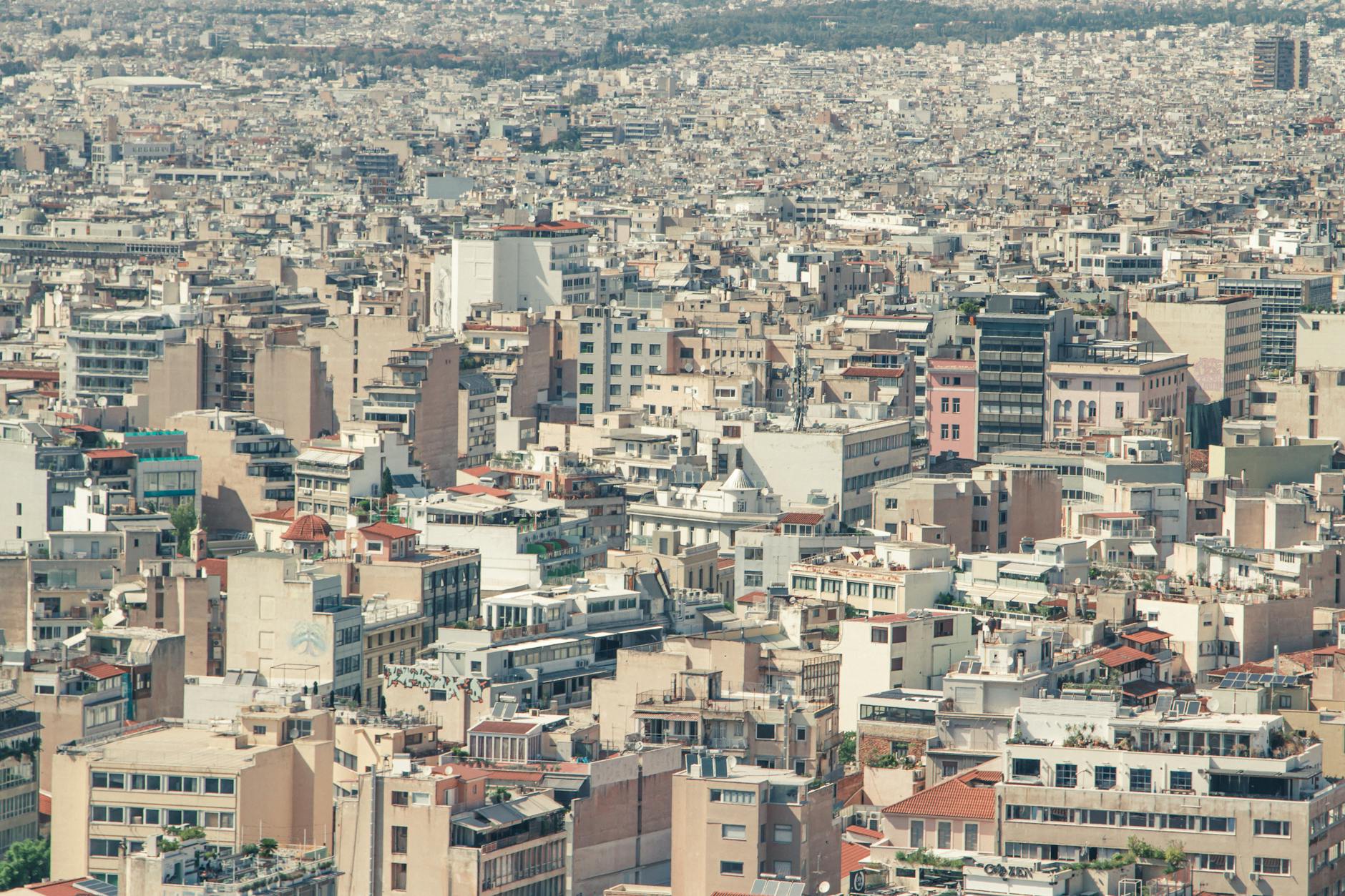 The Gazi nightclub district in Athens with neon lights and nightlife venues