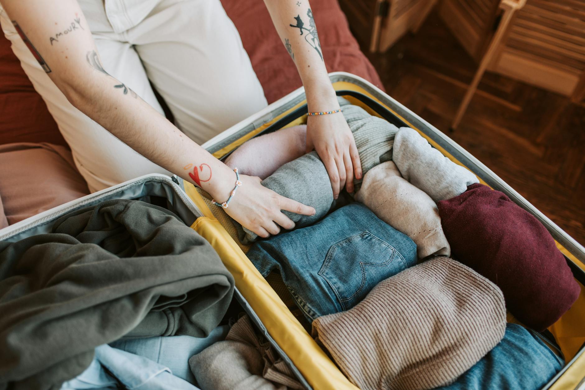 Packing a suitcase for a trip to Athens Greece