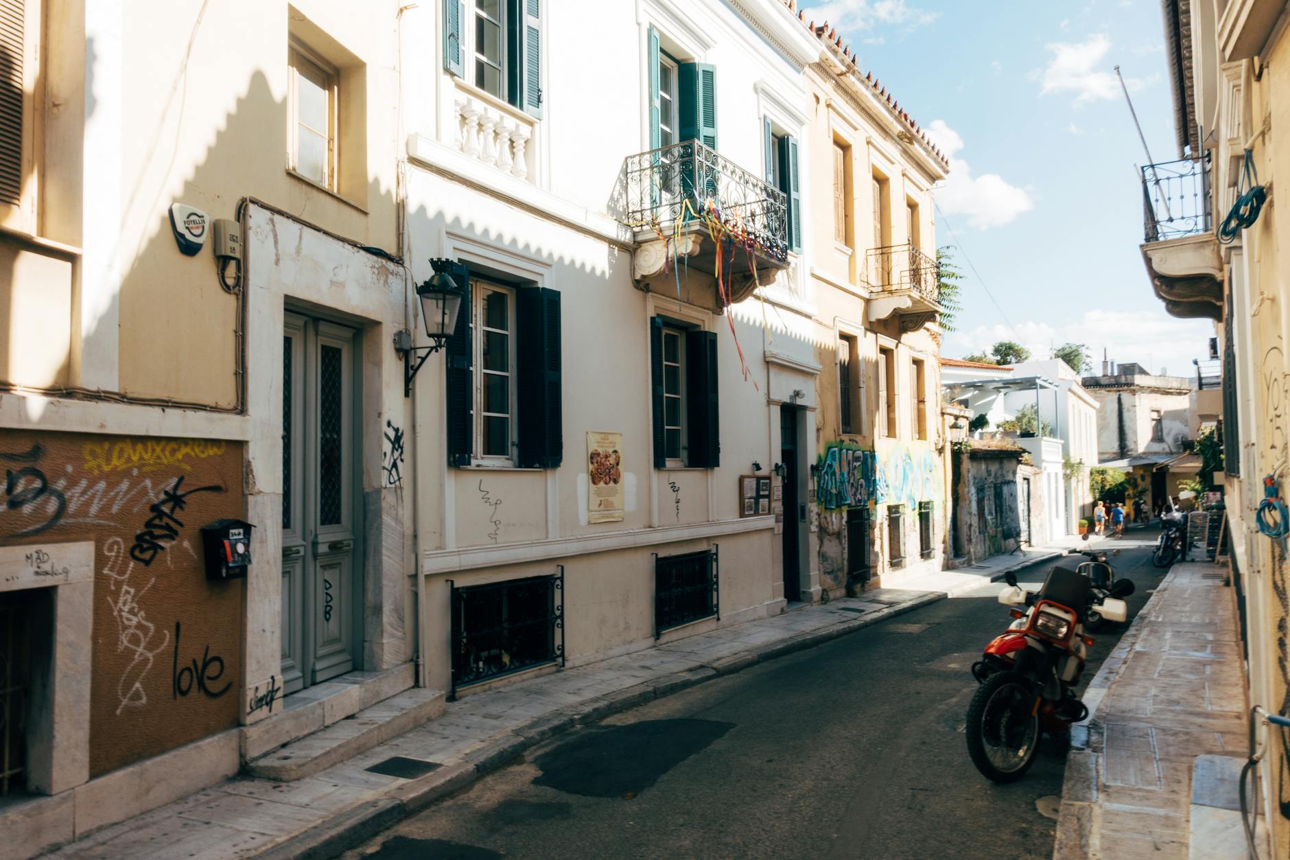 Quiet residential street in Pangrati neighborhood Athens