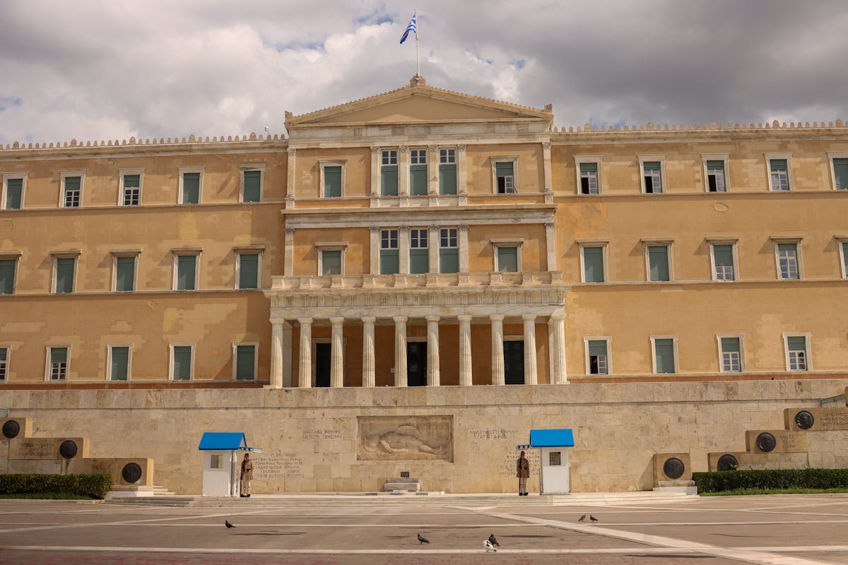 The Greek Parliament building at Syntagma Square in Athens