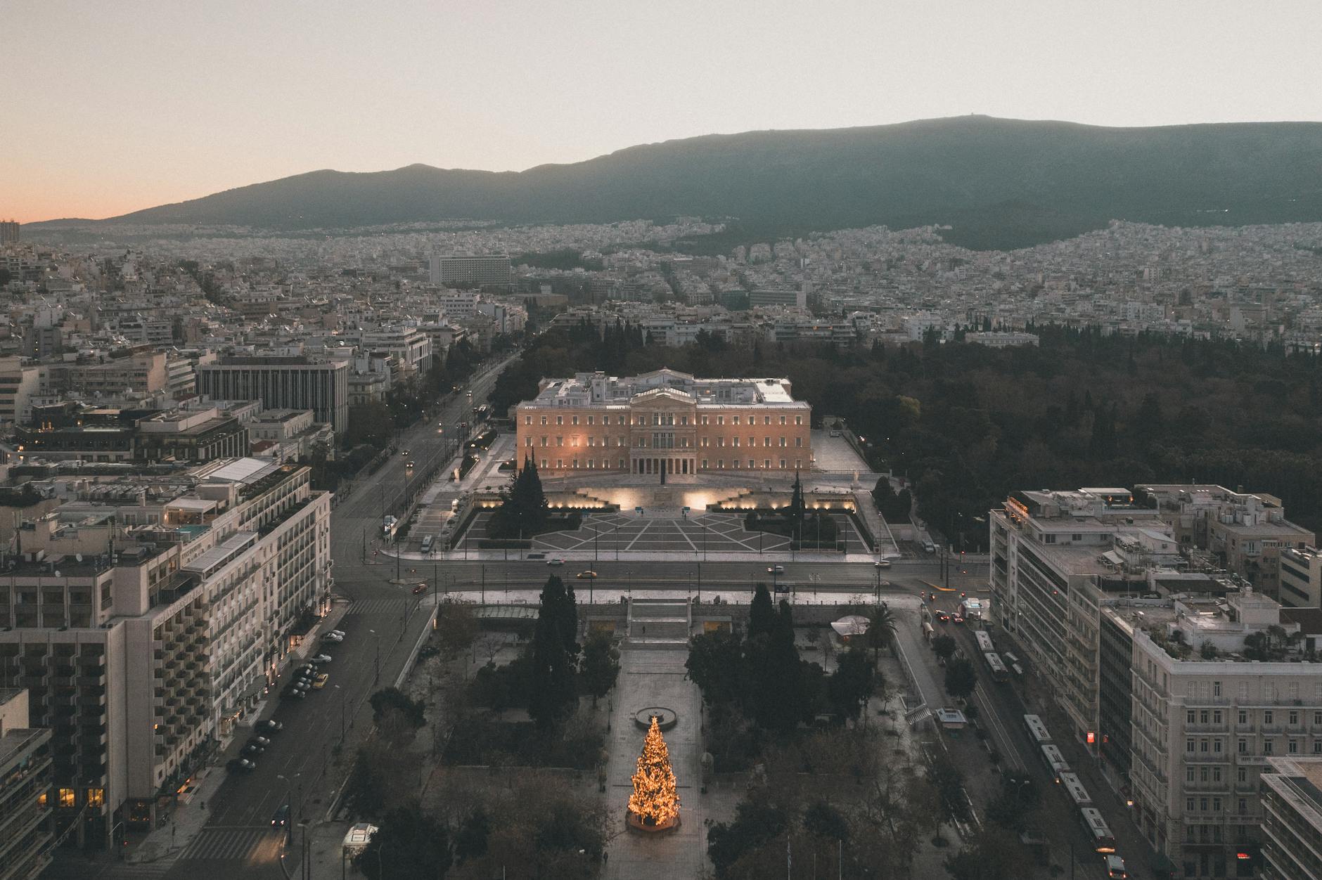 Syntagma Square with the Greek Parliament building in Athens