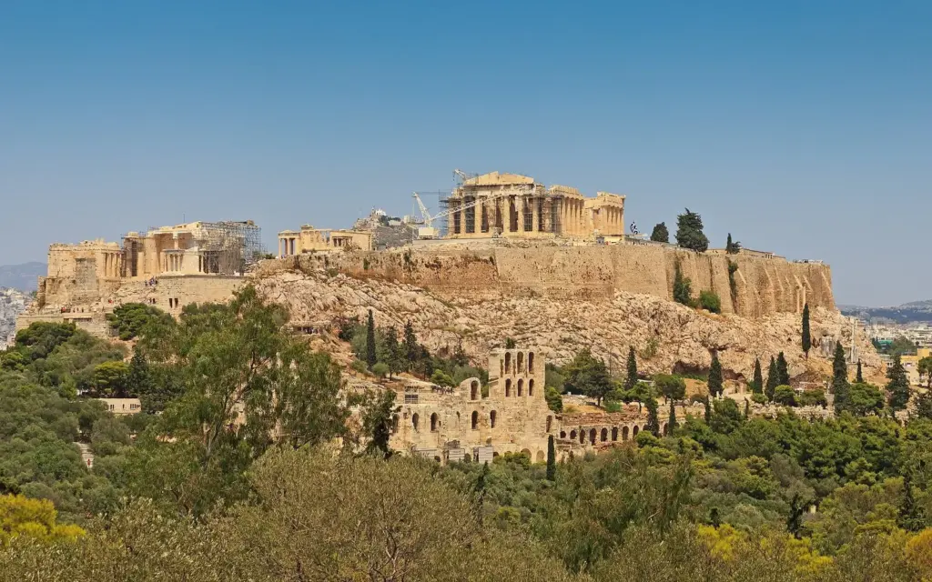 The Acropolis and the Parthenon seen from Philopappos Hill
