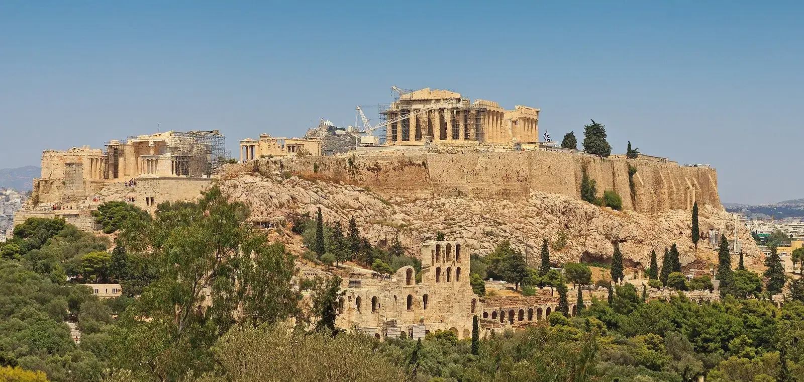 The Acropolis and the Parthenon from Philopappos Hill, the sunset stop on a one day in Athens itinerary