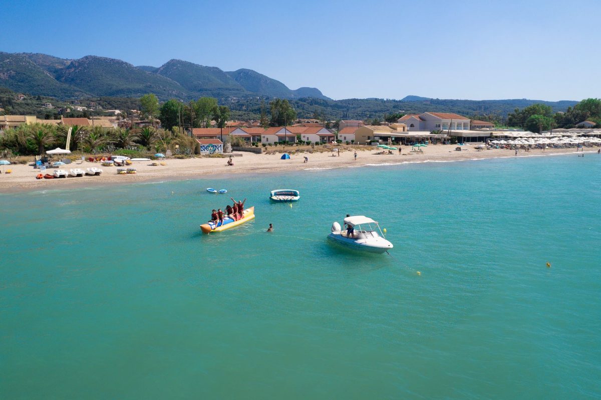 A Greek beach. The Riviera is forty minutes from the centre by tram or metro.