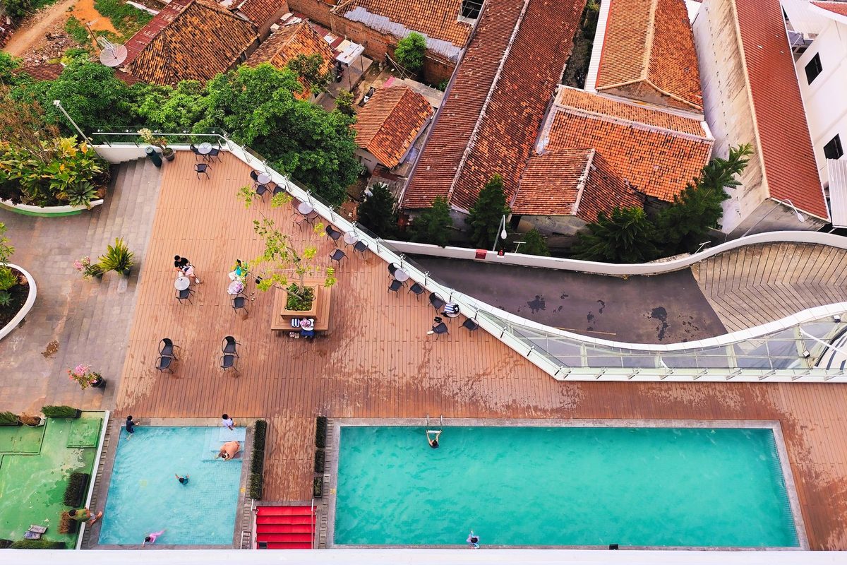 A rooftop pool. Check whether it is family or adults-only before you book.